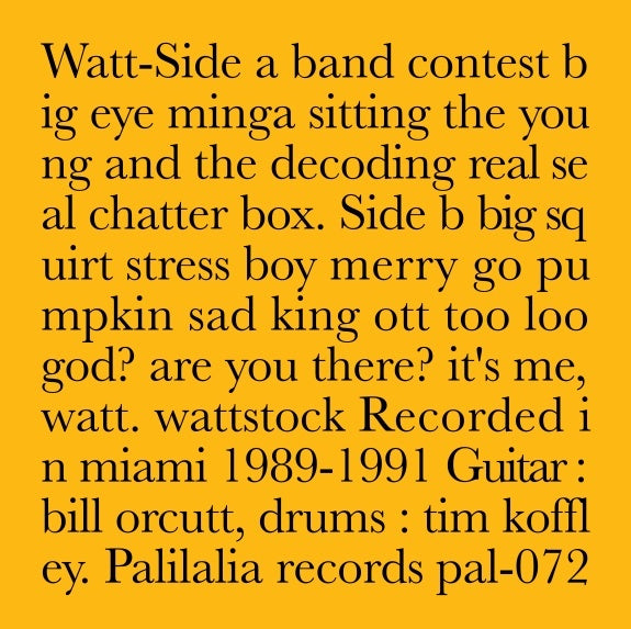 Watt - Recorded in Miami 1989-1991 LP