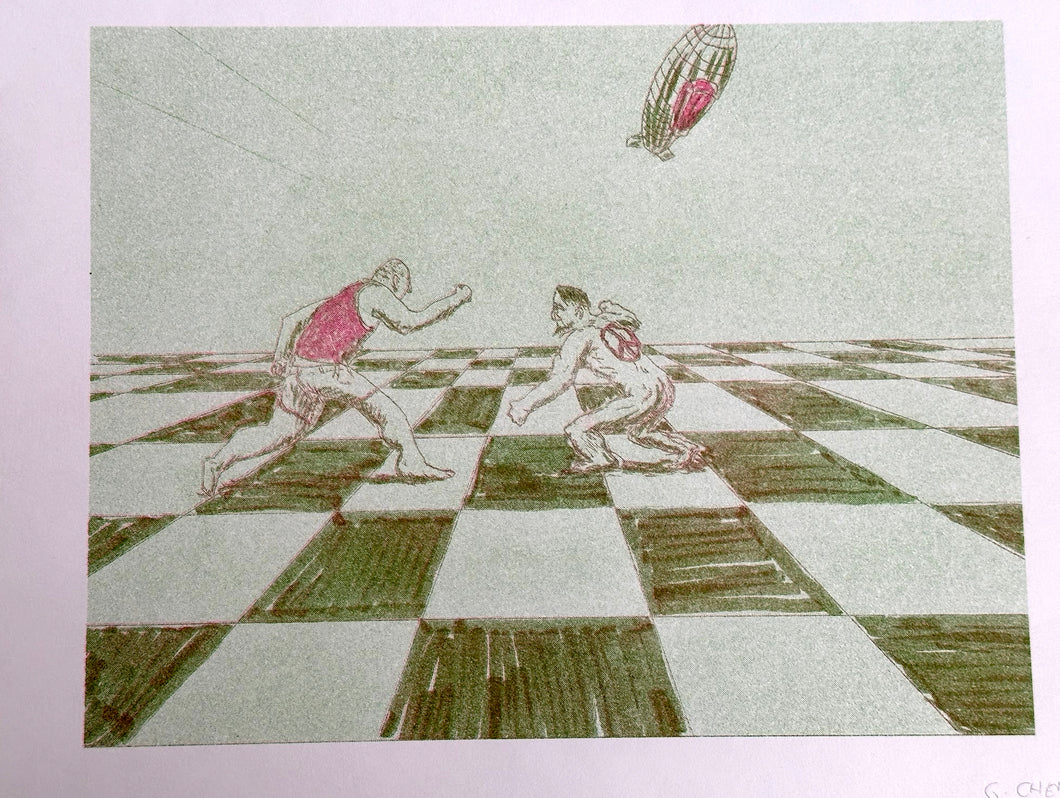 George Chen - Blimp Risograph print