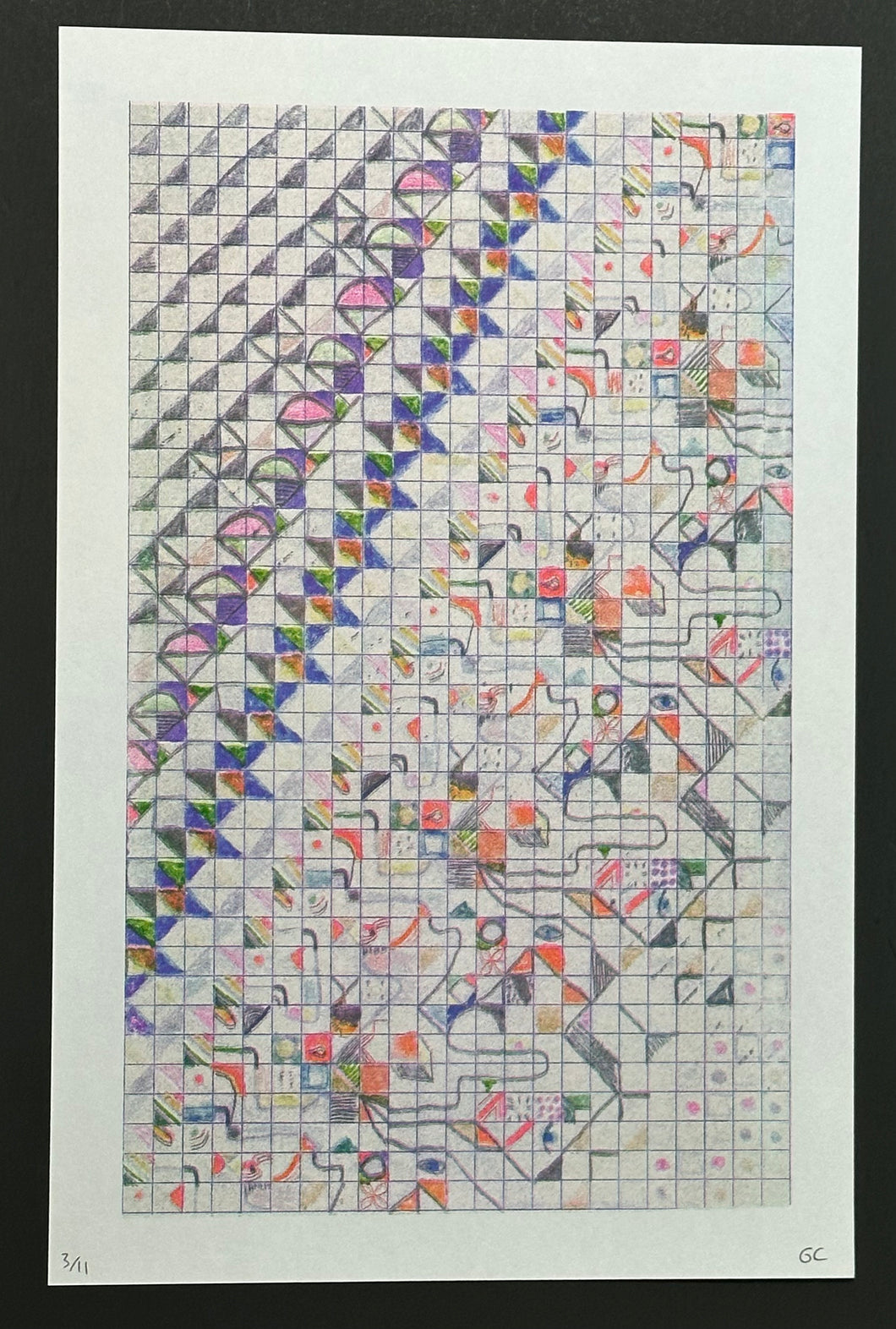 colorful abstract risograph print